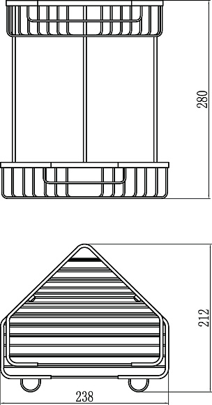 Полка решетчатая угловая 2-х ярусная S-2832-2